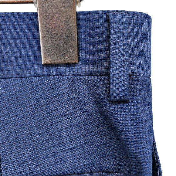 Ralph Lauren Mens Blue Wool Blend Trousers 34 x 32 Flat Front Button Closure‎ - Picture 3 of 10